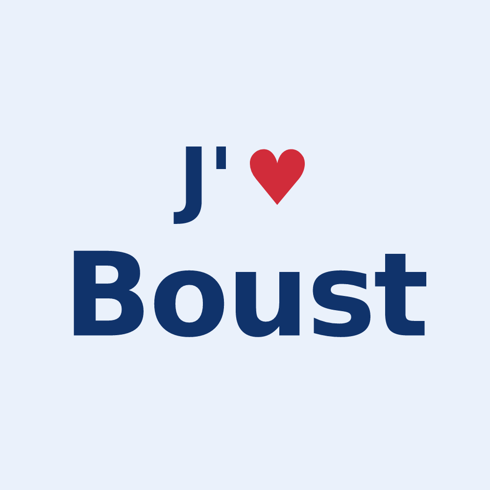 Sticker personnalisé Boust — design J'aime Boust