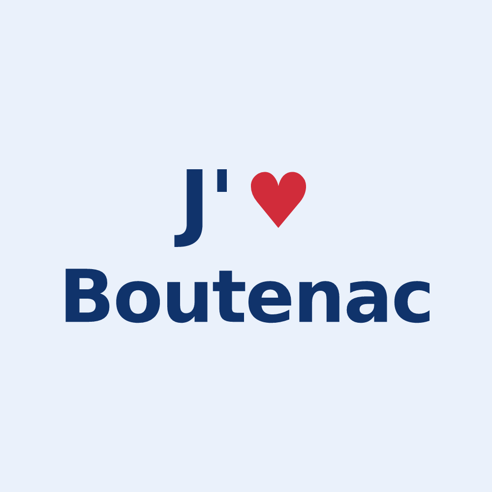 Sticker personnalisé Boutenac — design J'aime Boutenac