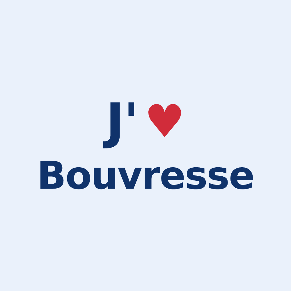 Sticker personnalisé Bouvresse — design J'aime Bouvresse