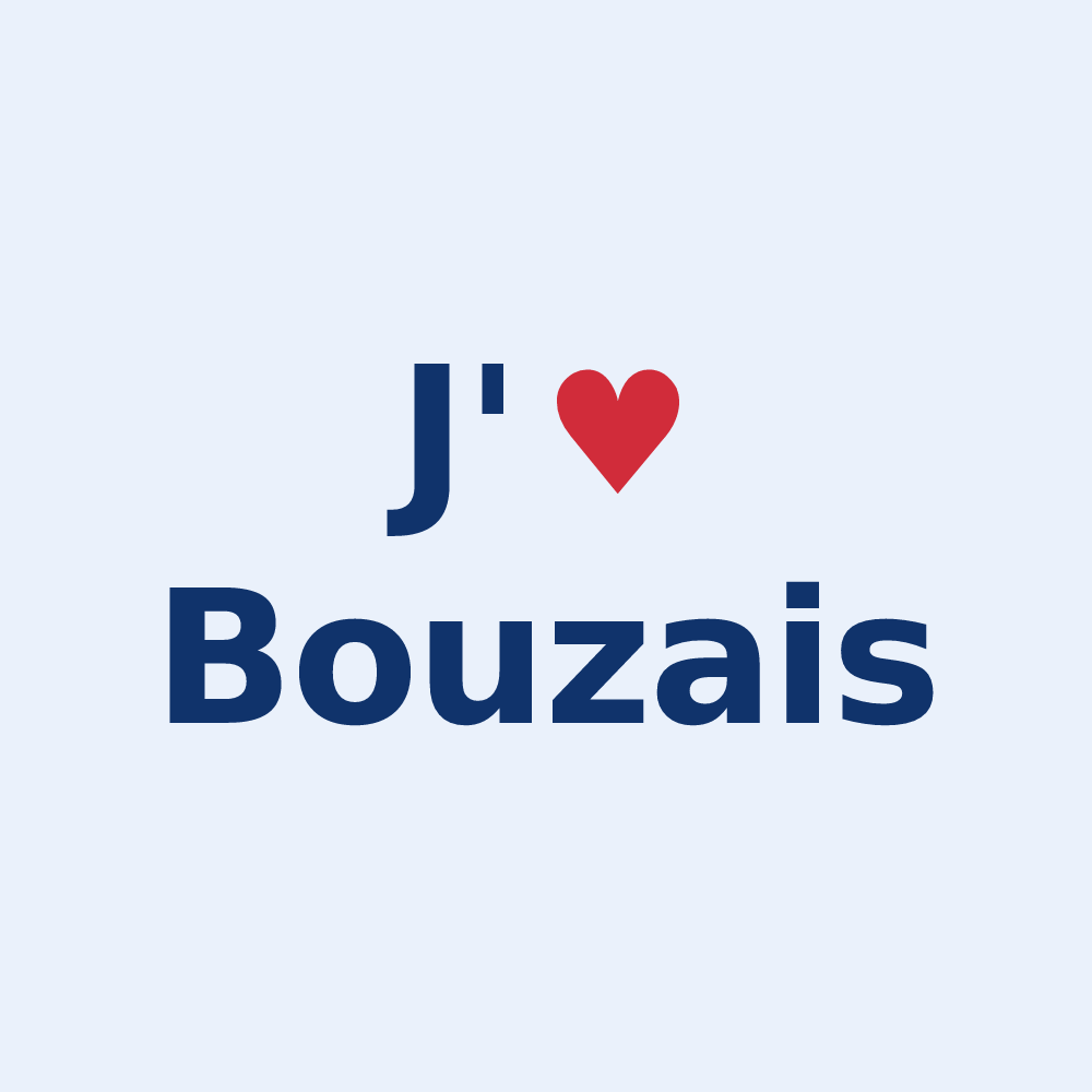 Sticker personnalisé Bouzais — design J'aime Bouzais