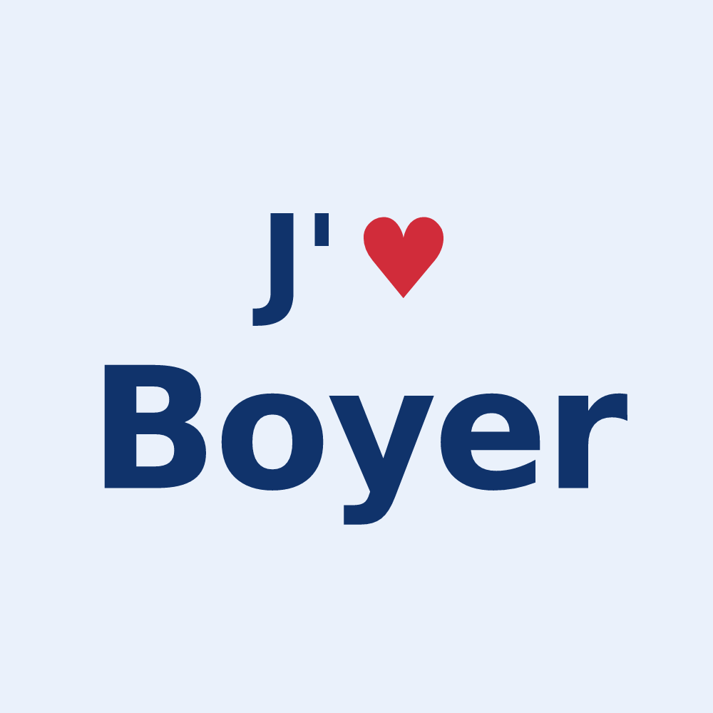 Sticker personnalisé Boyer — design J'aime Boyer