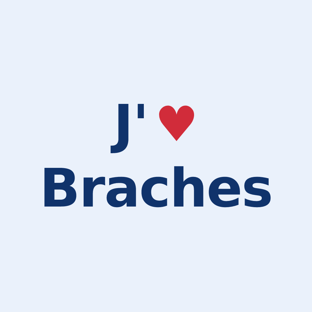 Sticker personnalisé Braches — design J'aime Braches