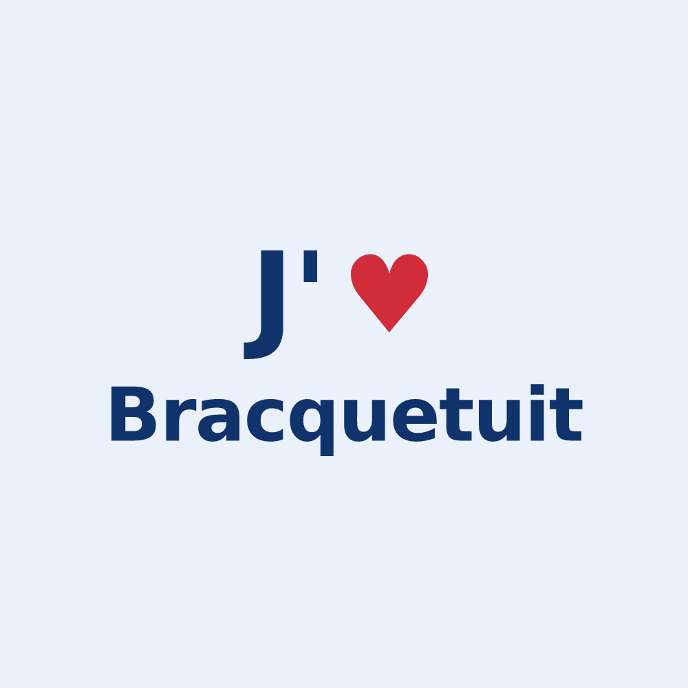 Sticker personnalisé Bracquetuit — design J'aime Bracquetuit