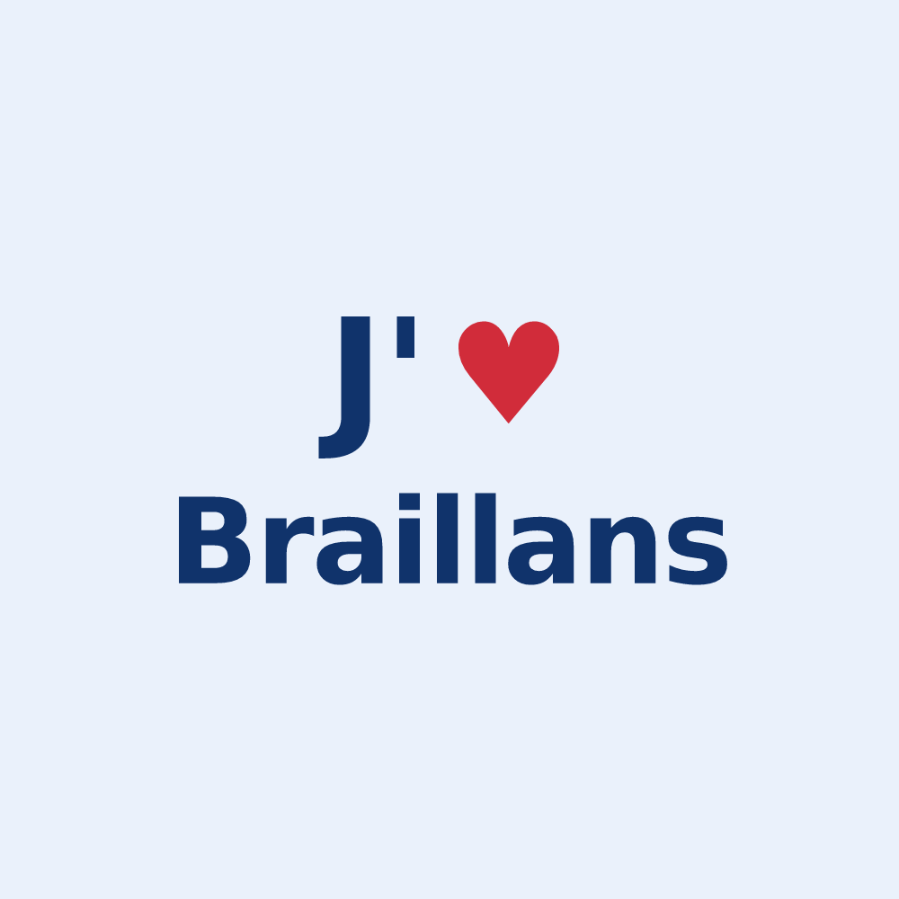 Sticker personnalisé Braillans — design J'aime Braillans