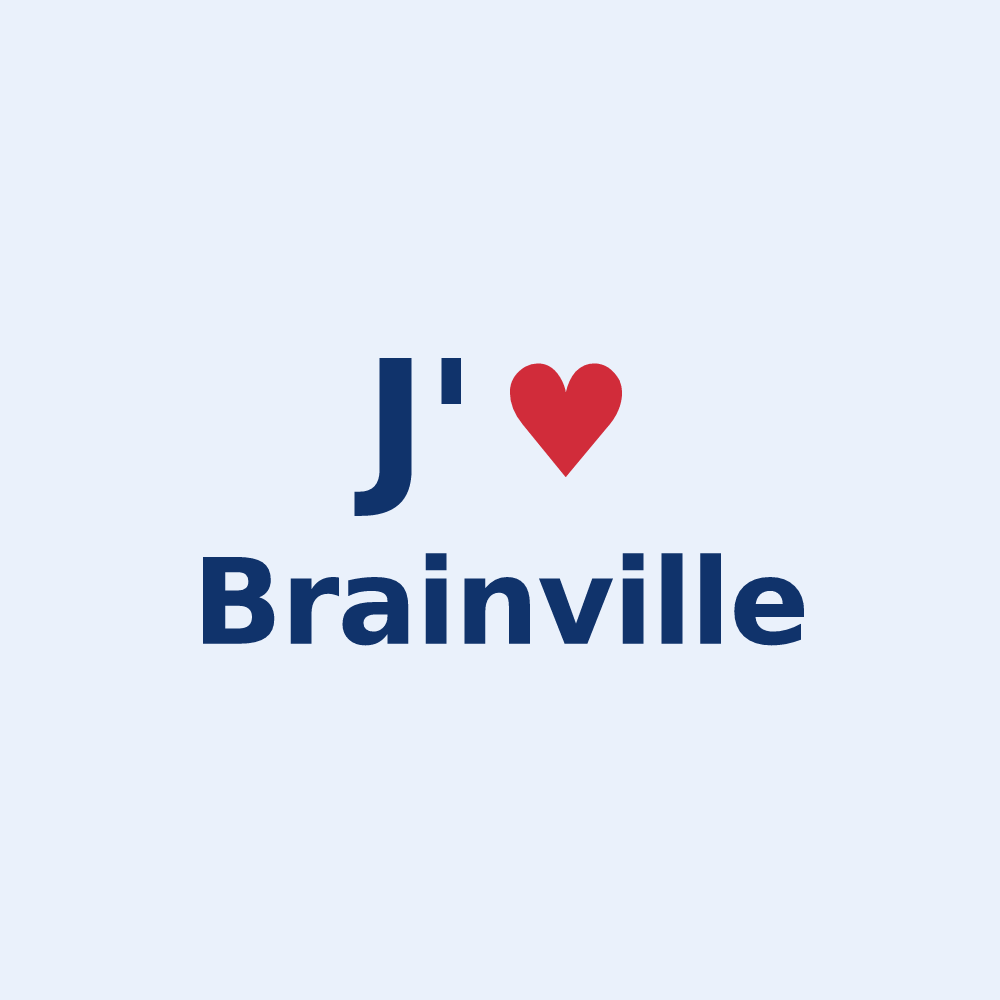 Sticker personnalisé Brainville — design J'aime Brainville