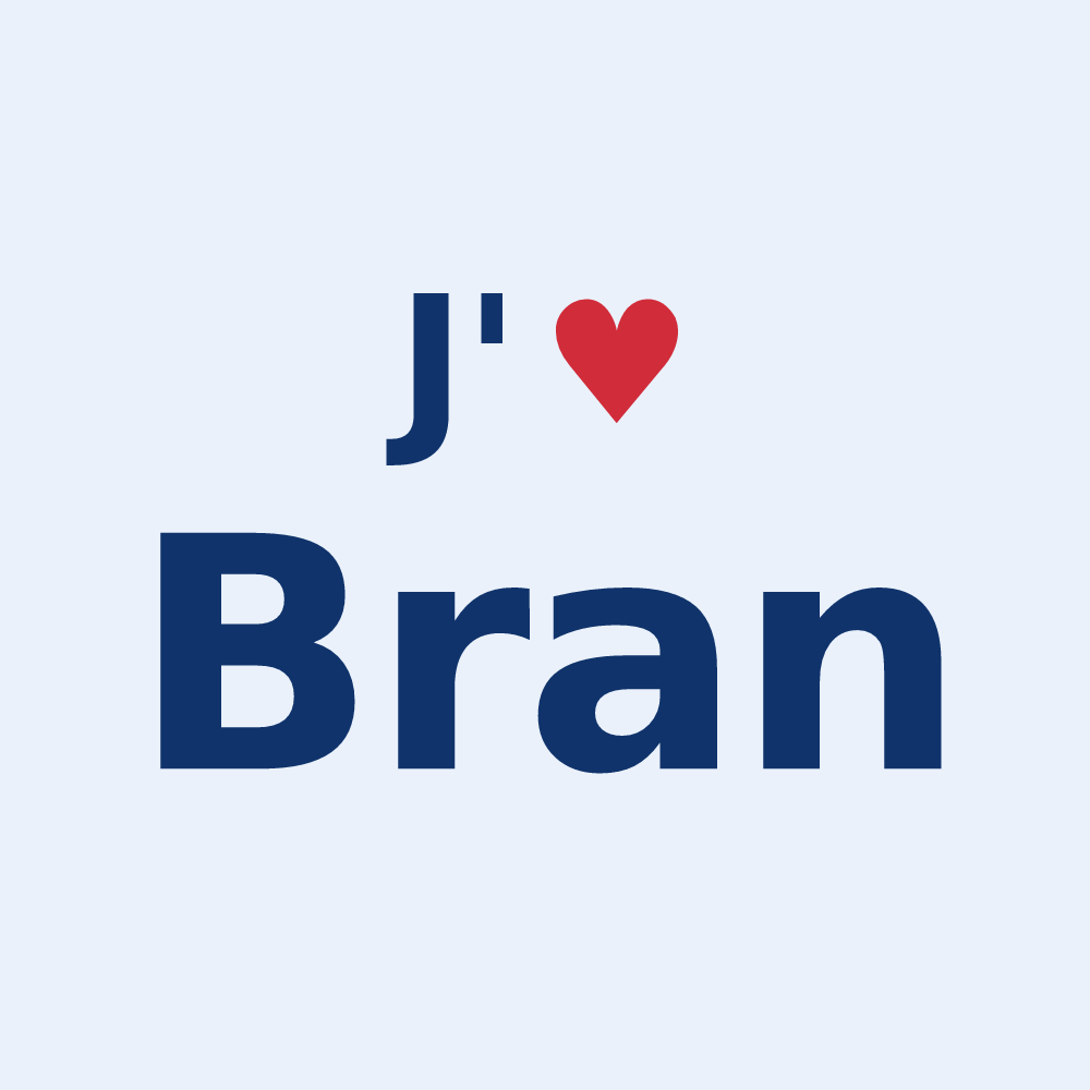 Sticker personnalisé Bran — design J'aime Bran