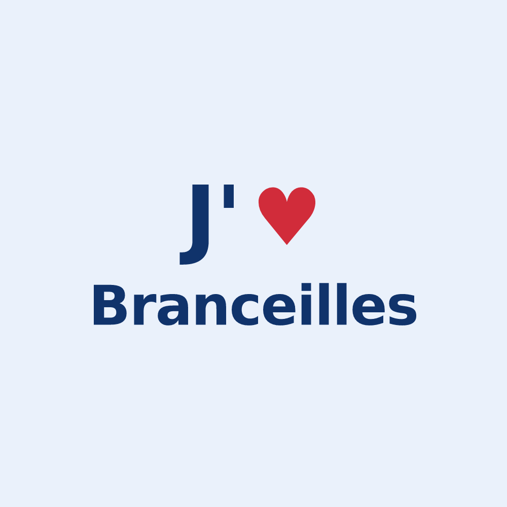 Sticker personnalisé Branceilles — design J'aime Branceilles