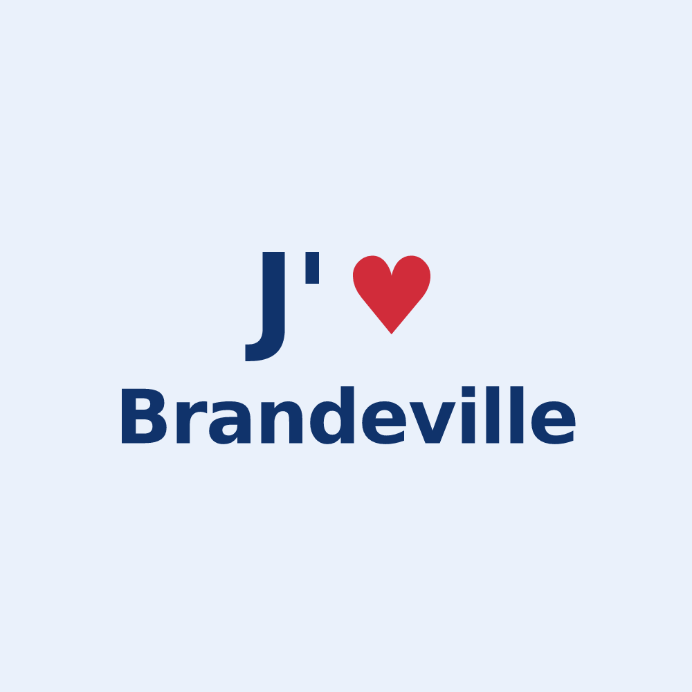 Sticker personnalisé Brandeville — design J'aime Brandeville