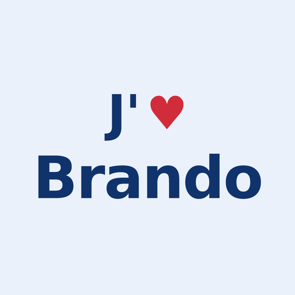 Sticker personnalisé Brando — design J'aime Brando