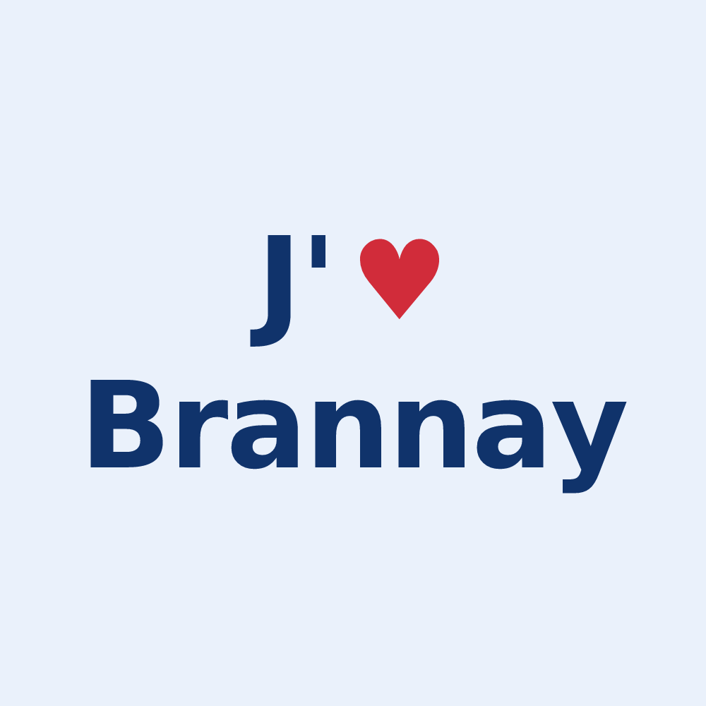 Sticker personnalisé Brannay — design J'aime Brannay