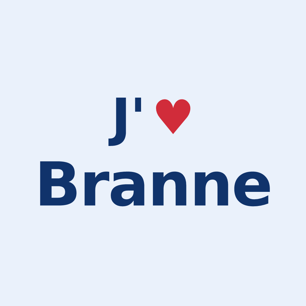 Sticker personnalisé Branne — design J'aime Branne
