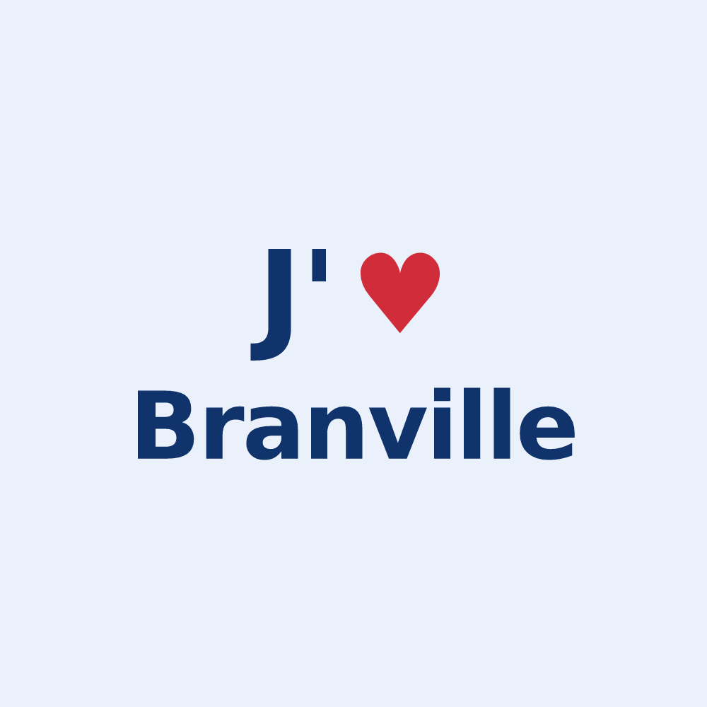 Sticker personnalisé Branville — design J'aime Branville