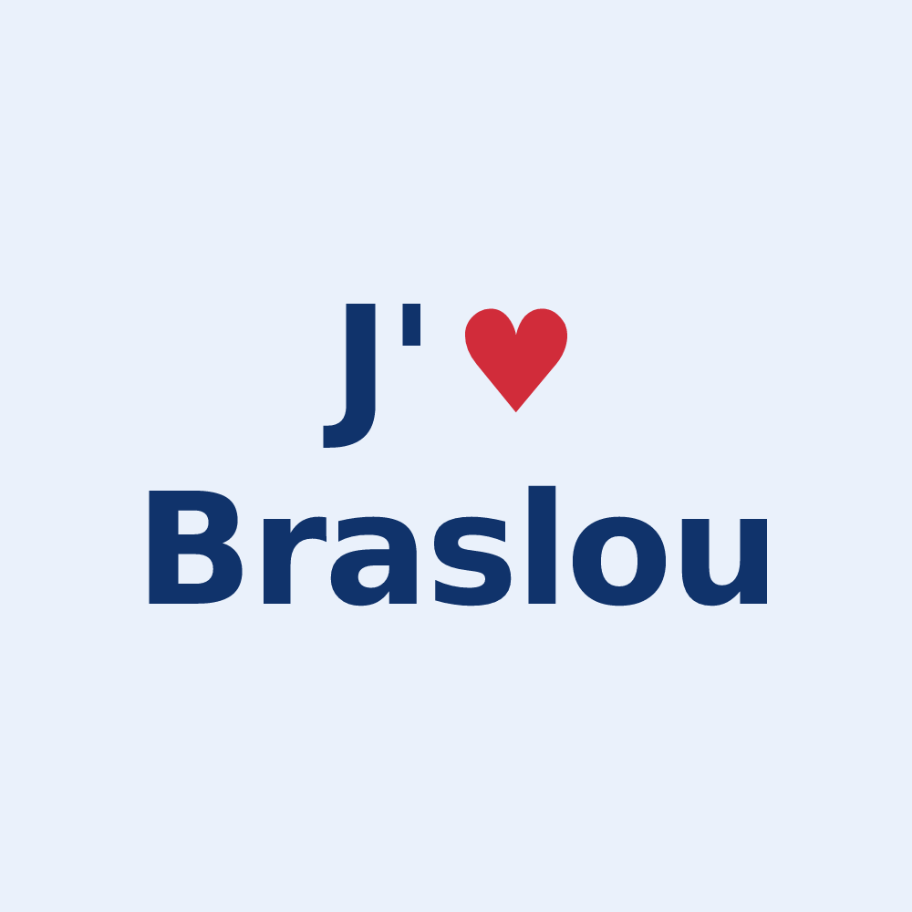 Sticker personnalisé Braslou — design J'aime Braslou