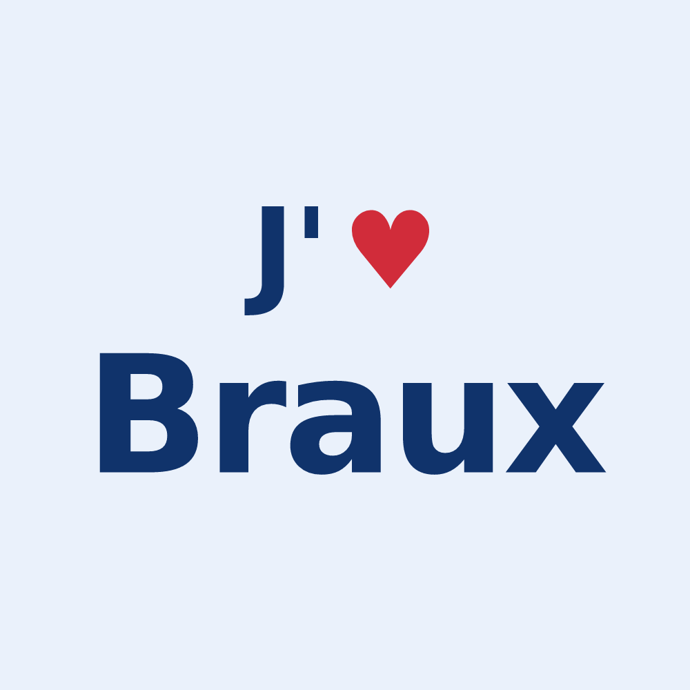 Sticker personnalisé Braux — design J'aime Braux