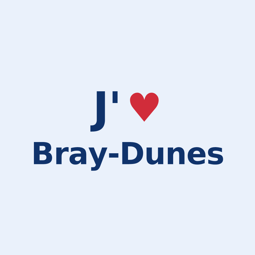 Sticker personnalisé Bray-Dunes — design J'aime Bray-Dunes