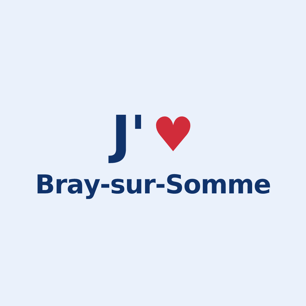 Sticker personnalisé Bray-sur-Somme — design J'aime Bray-sur-Somme