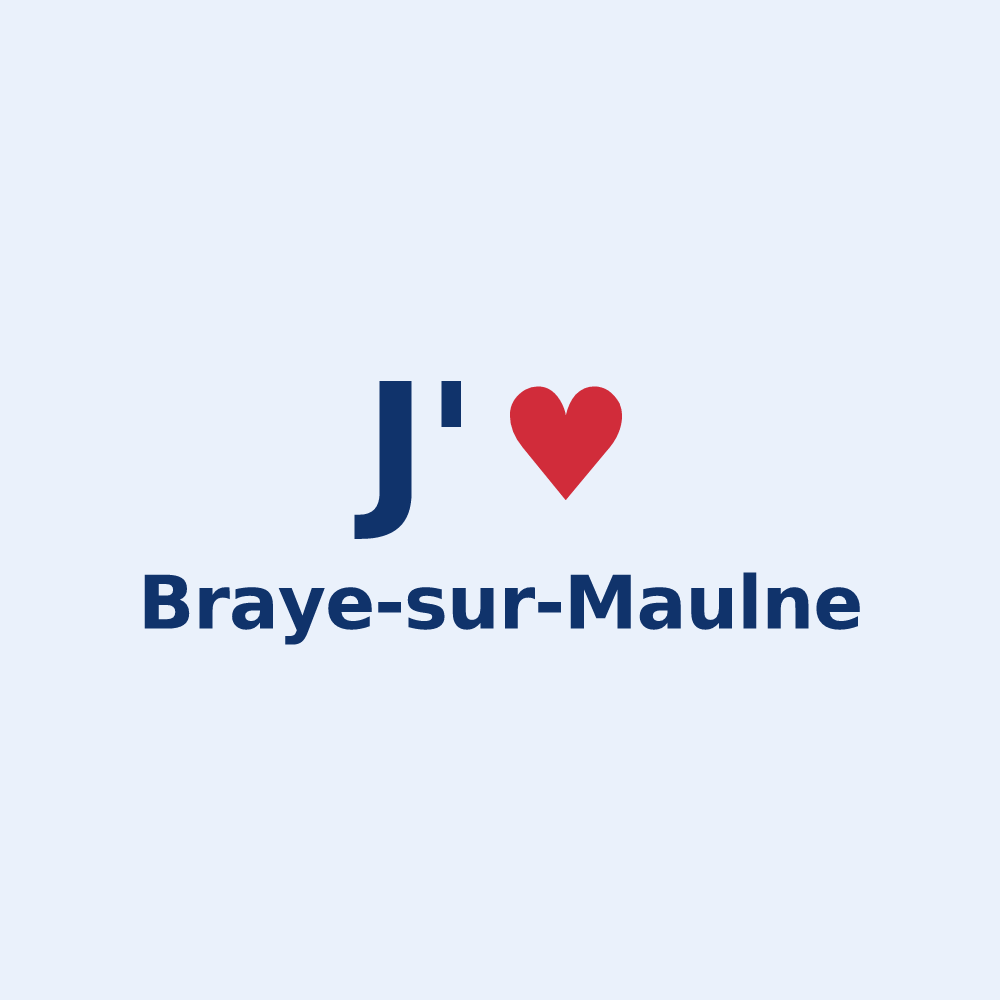 Sticker personnalisé Braye-sur-Maulne — design J'aime Braye-sur-Maulne