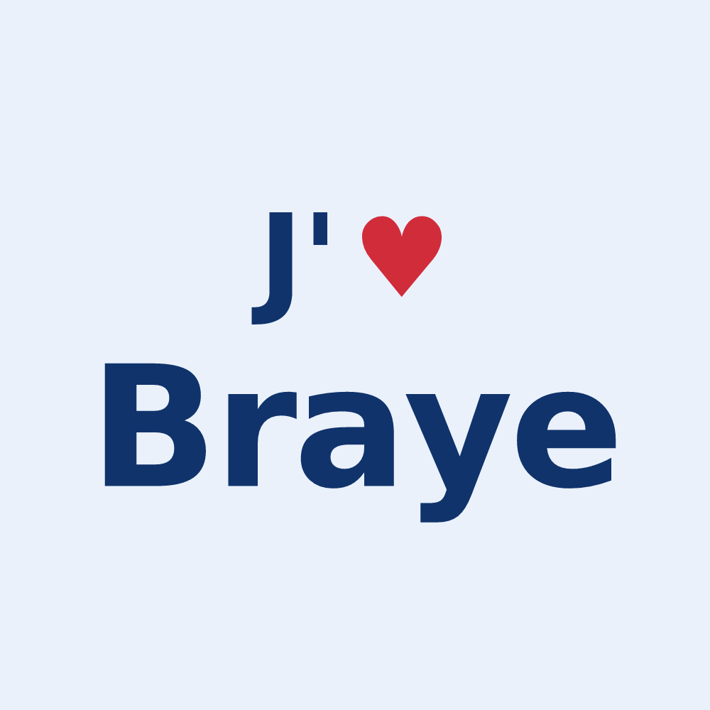 Sticker personnalisé Braye — design J'aime Braye