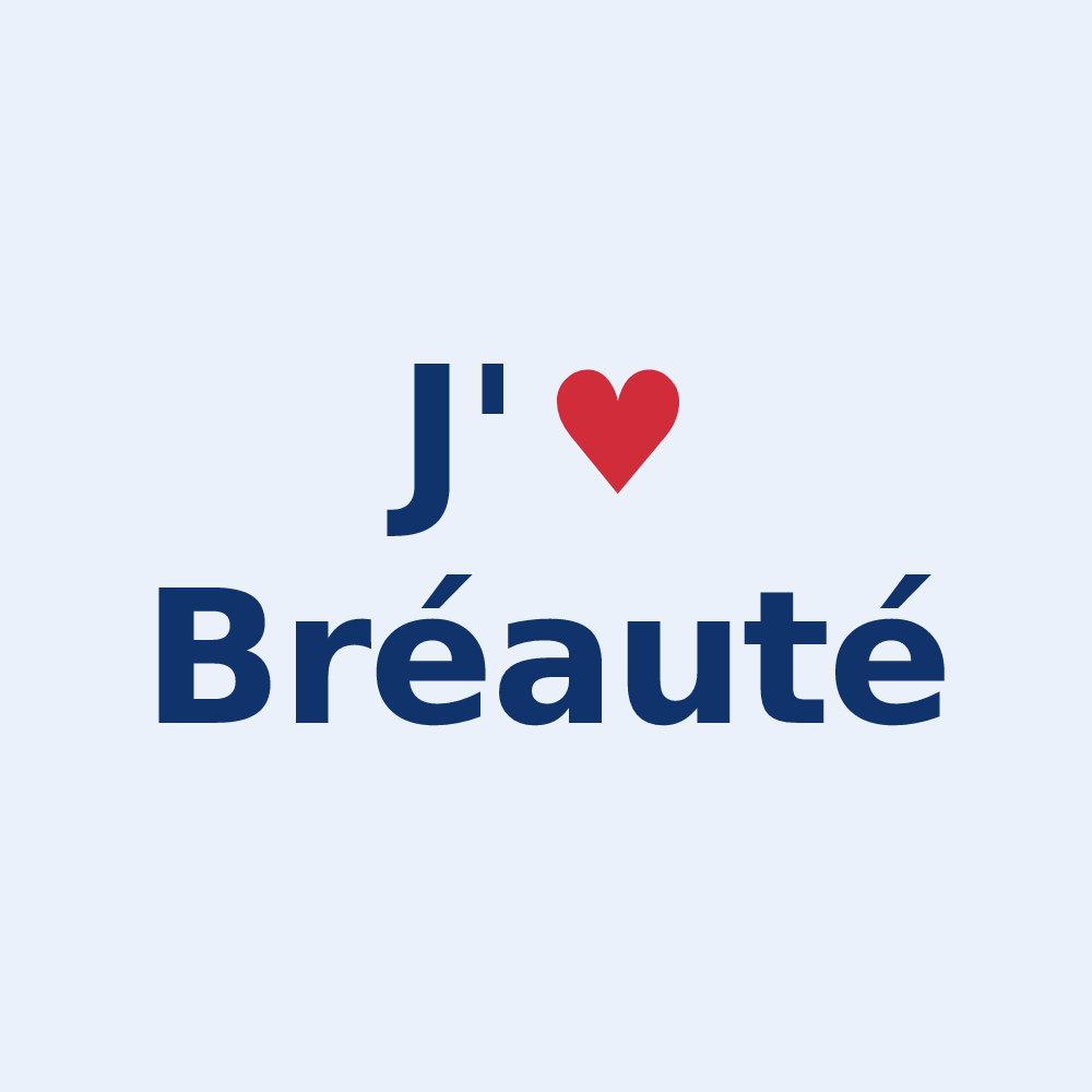 Sticker personnalisé Bréauté — design J'aime Bréauté