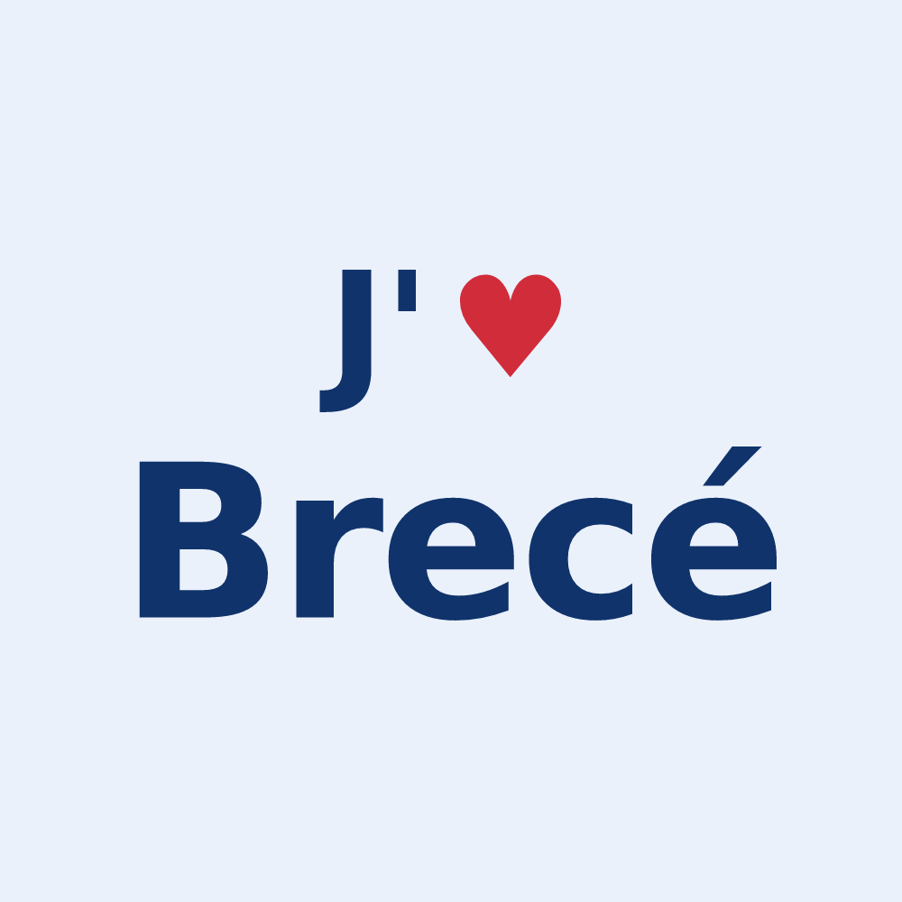 Sticker personnalisé Brecé — design J'aime Brecé