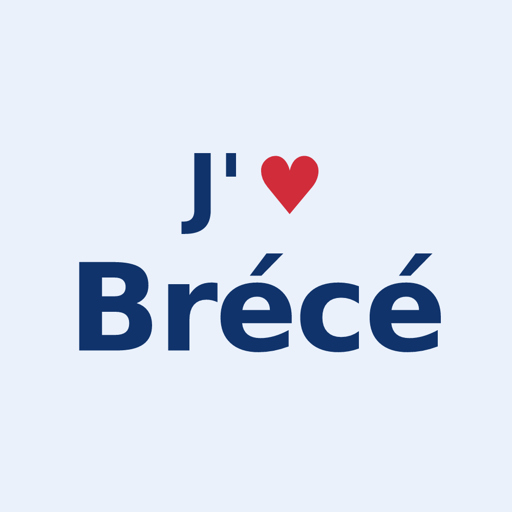 Sticker personnalisé Brécé — design J'aime Brécé