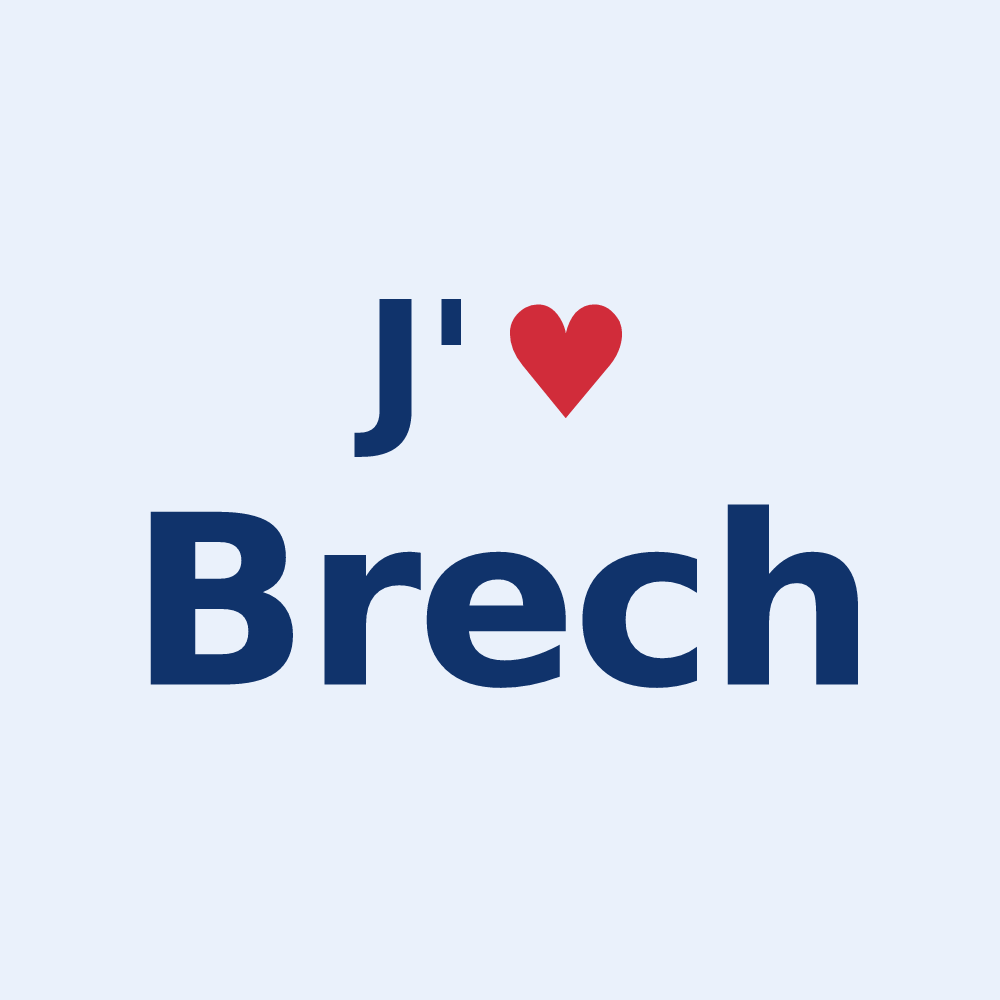 Sticker personnalisé Brech — design J'aime Brech
