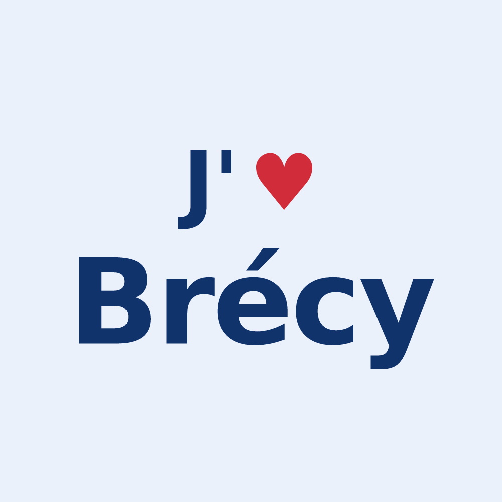 Sticker personnalisé Brécy — design J'aime Brécy