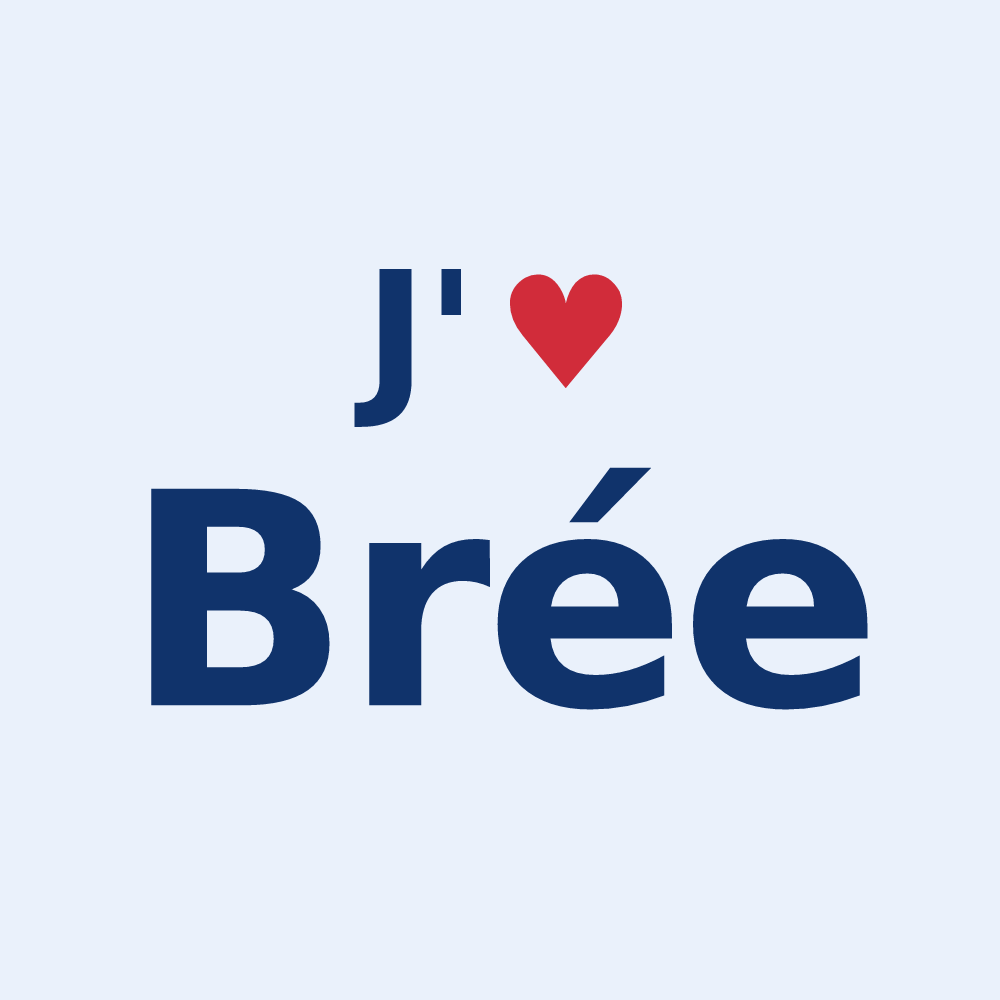 Sticker personnalisé Brée — design J'aime Brée