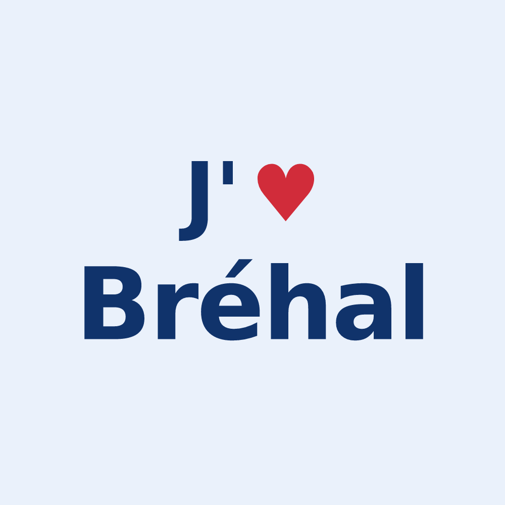 Sticker personnalisé Bréhal — design J'aime Bréhal