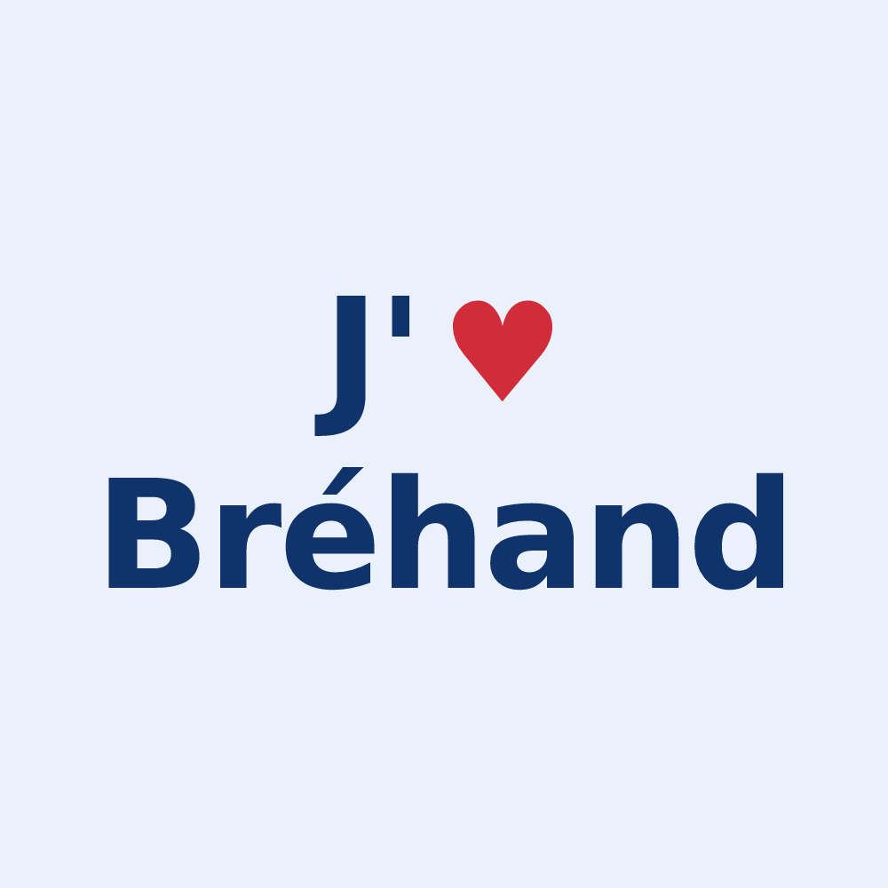 Sticker personnalisé Bréhand — design J'aime Bréhand