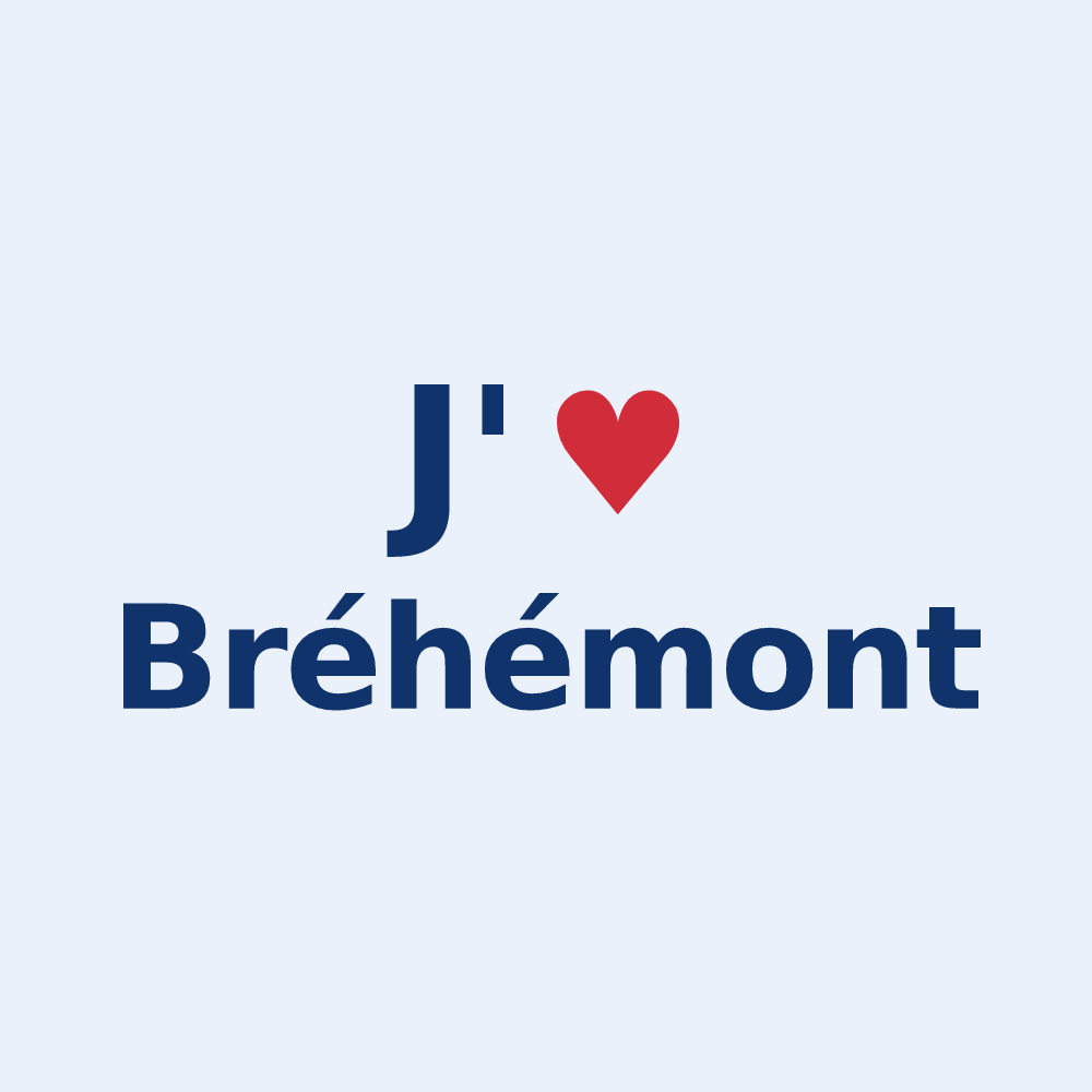 Sticker personnalisé Bréhémont — design J'aime Bréhémont
