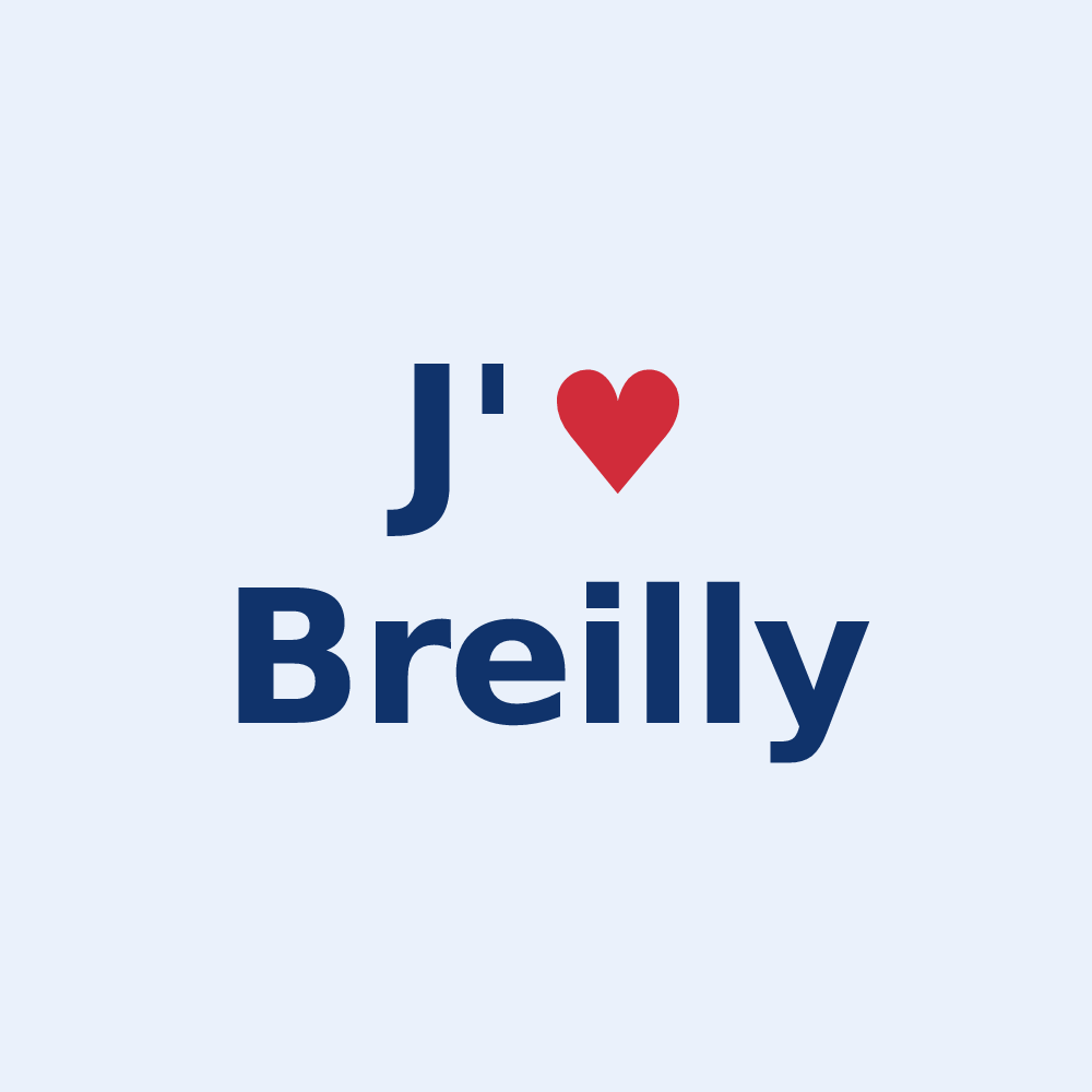 Sticker personnalisé Breilly — design « J'aime Breilly » imprimé sur le sticker