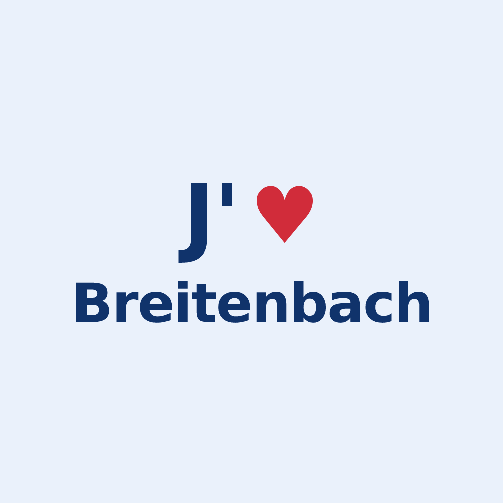 Sticker personnalisé Breitenbach — design J'aime Breitenbach