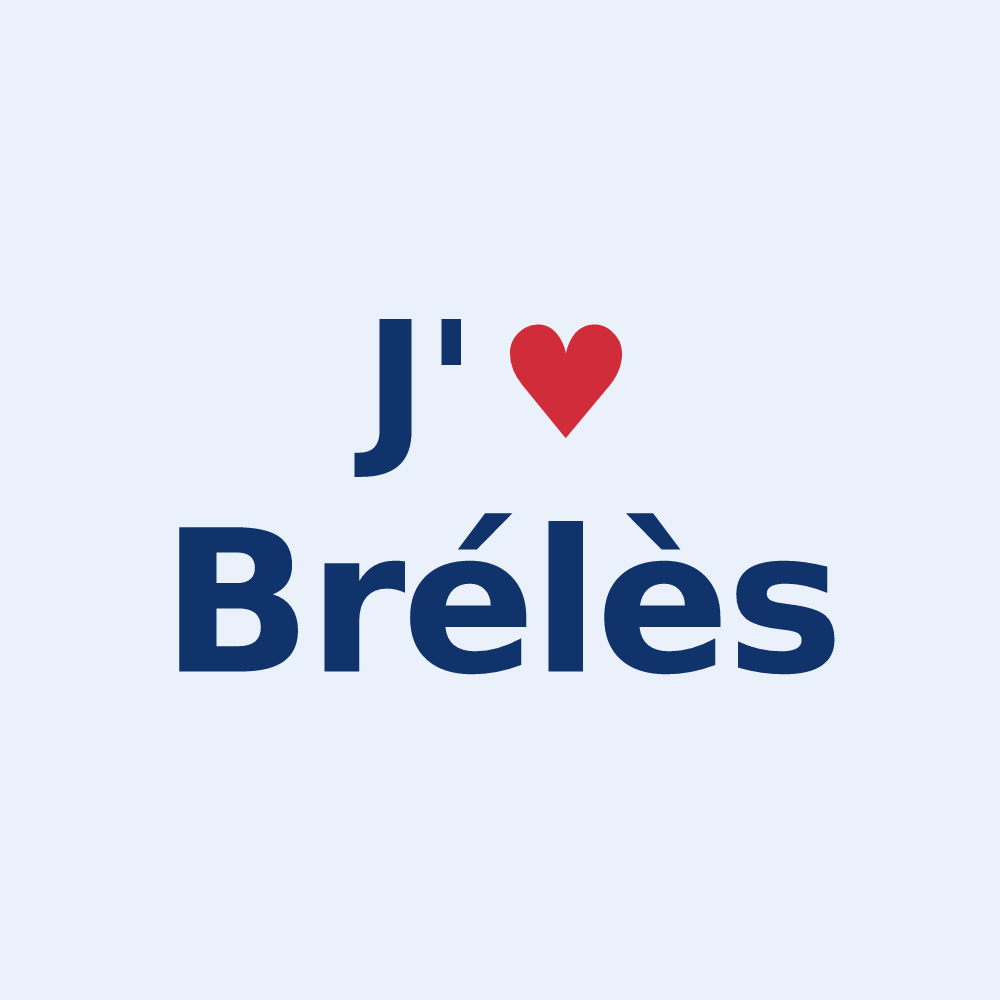 Sticker personnalisé Brélès — design J'aime Brélès