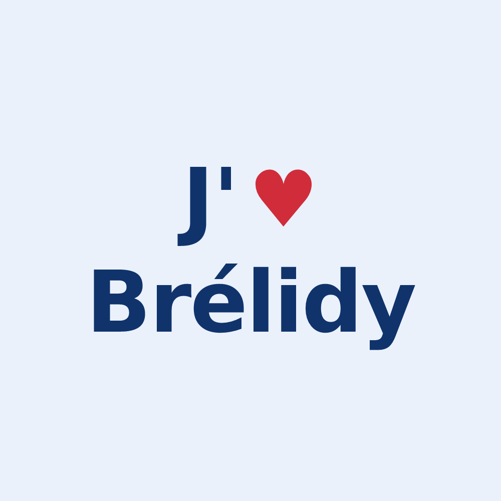 Sticker personnalisé Brélidy — design J'aime Brélidy
