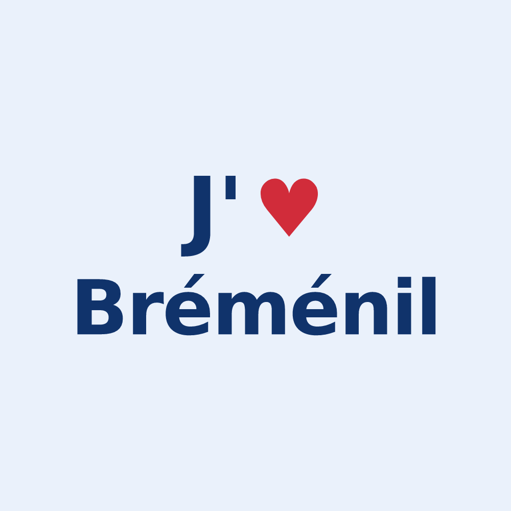 Sticker personnalisé Bréménil — design « J'aime Bréménil » imprimé sur le sticker