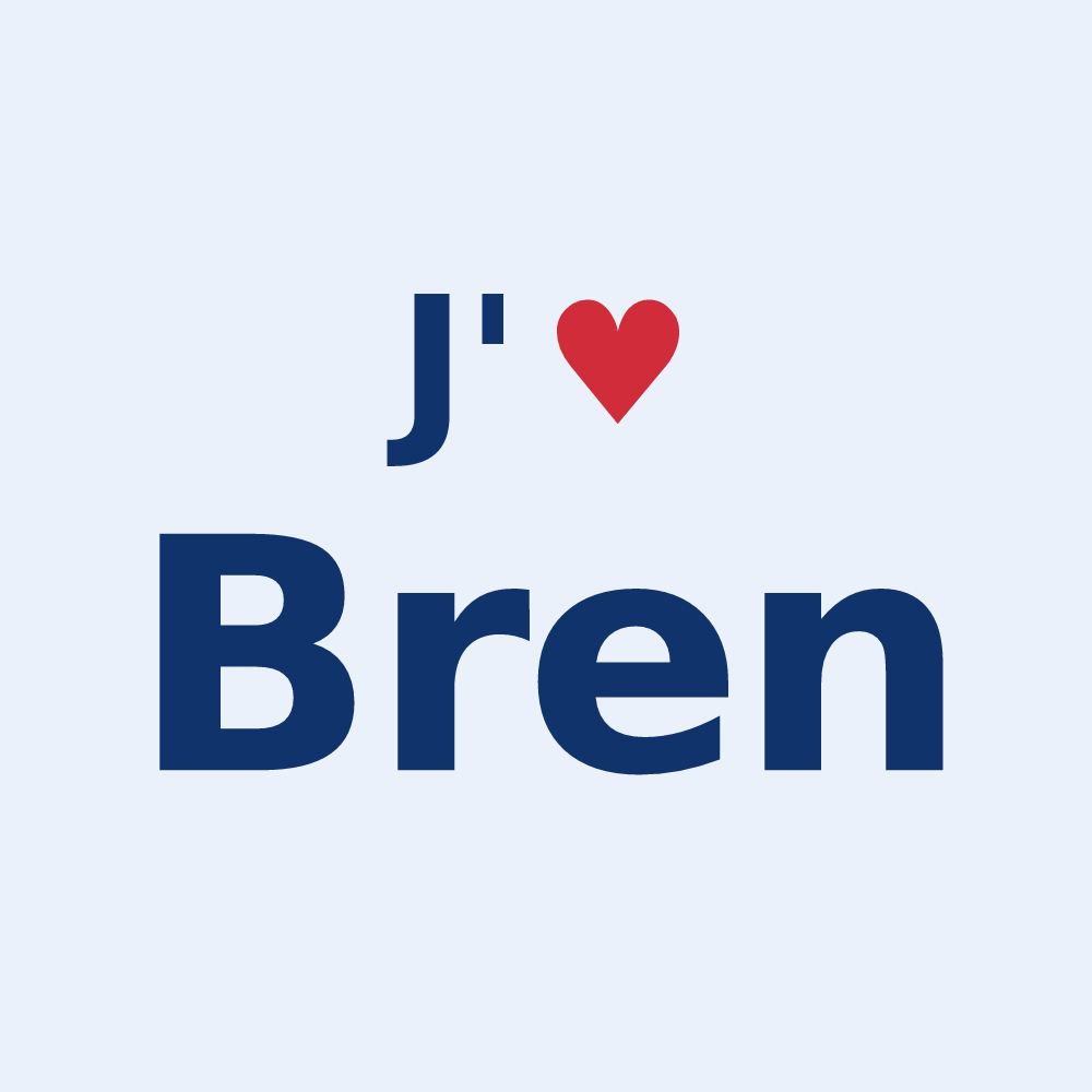 Sticker personnalisé Bren — design J'aime Bren
