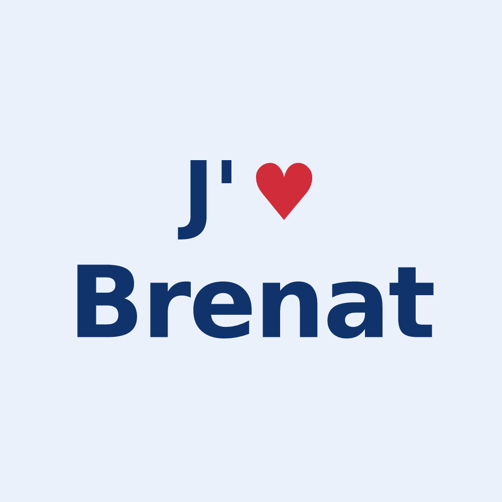 Sticker personnalisé Brenat — design J'aime Brenat