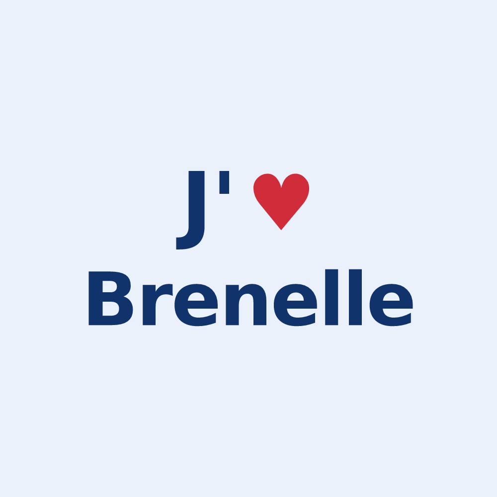 Sticker personnalisé Brenelle — design « J'aime Brenelle » imprimé sur le sticker