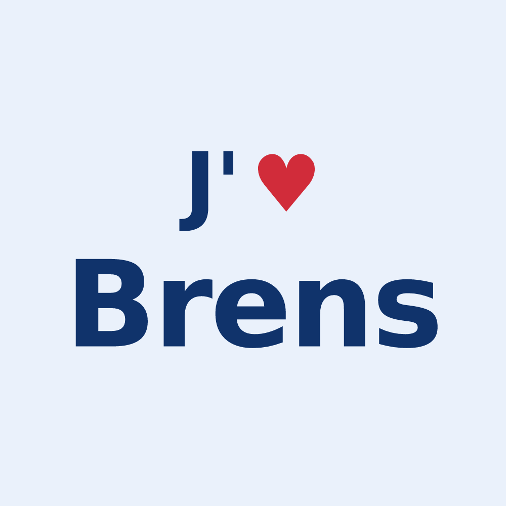 Sticker personnalisé Brens — design J'aime Brens