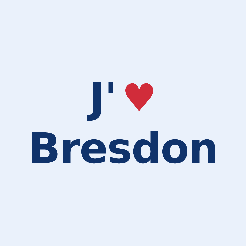 Sticker personnalisé Bresdon — design J'aime Bresdon