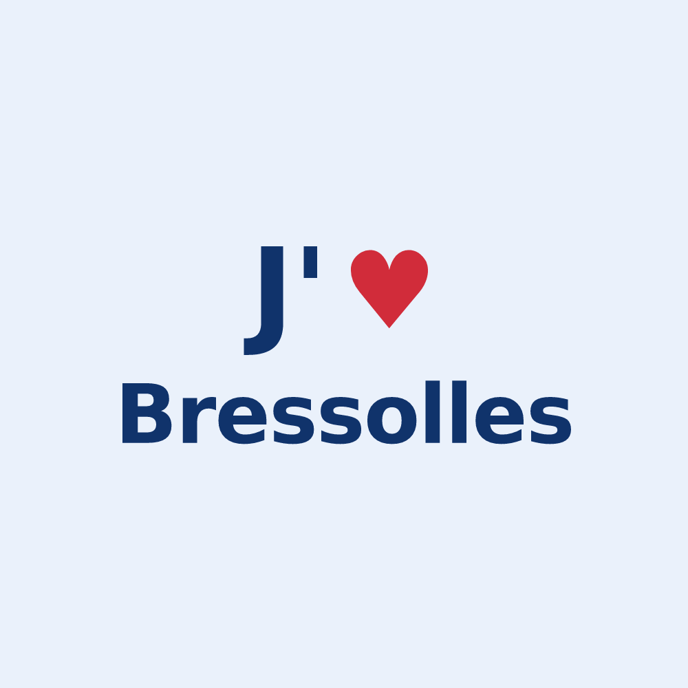 Sticker personnalisé Bressolles — design J'aime Bressolles