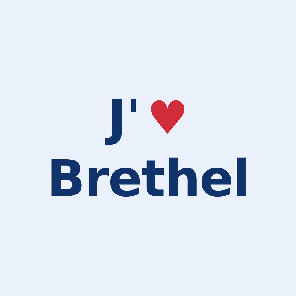 Sticker personnalisé Brethel — design J'aime Brethel