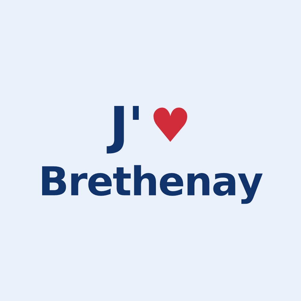 Sticker personnalisé Brethenay — design J'aime Brethenay