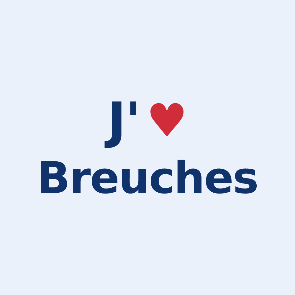 Sticker personnalisé Breuches — design J'aime Breuches