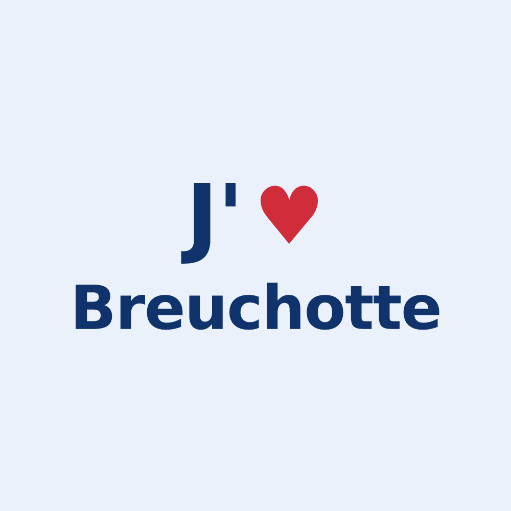 Sticker personnalisé Breuchotte — design « J'aime Breuchotte » imprimé sur le sticker
