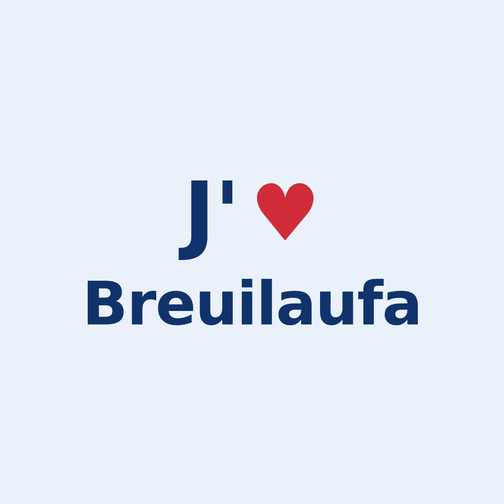 Sticker personnalisé Breuilaufa — design J'aime Breuilaufa