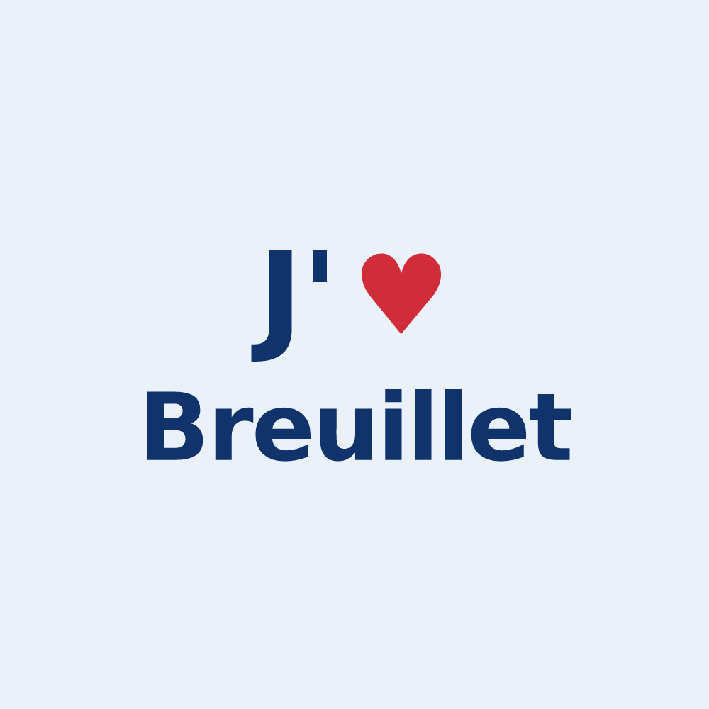 Sticker personnalisé Breuillet — design J'aime Breuillet