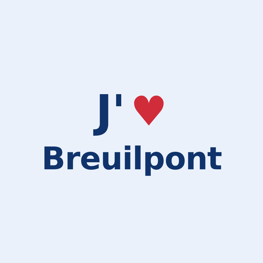 Sticker personnalisé Breuilpont — design J'aime Breuilpont
