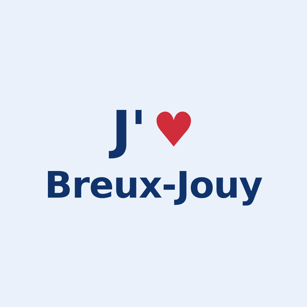 Sticker personnalisé Breux-Jouy — design J'aime Breux-Jouy